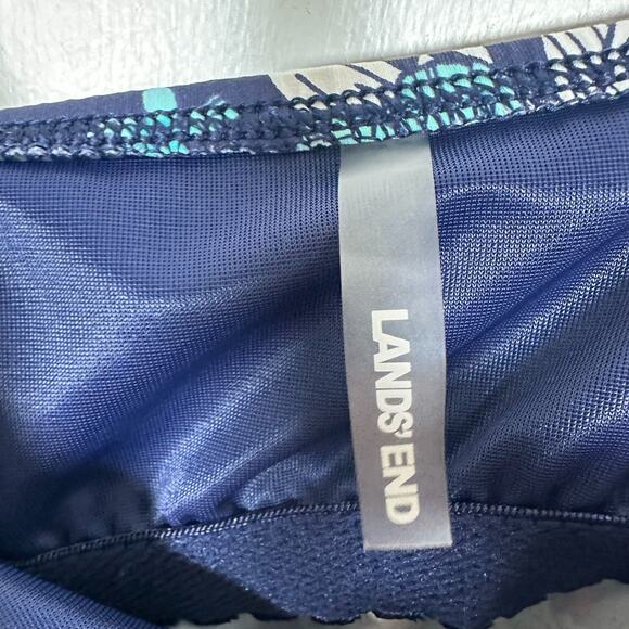 Lands End Tankini Plus Size Top Women 18W DDD Blue Floral Underwire Bra - Picture 3 of 7